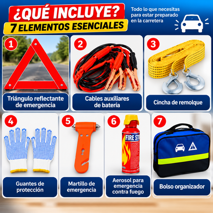 🚨 Kit de Emergencia Vial 7 en 1 – Seguridad y Preparación para tu Vehículo